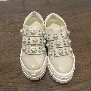 Karl Lagerfeld platform pearl sneakers